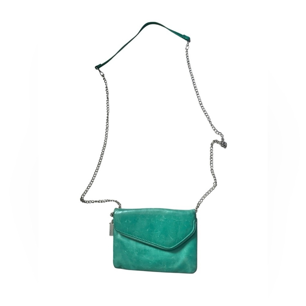 VINTAGE Hobo The Daria Leather Green Crossbody Bag Chain Strap
